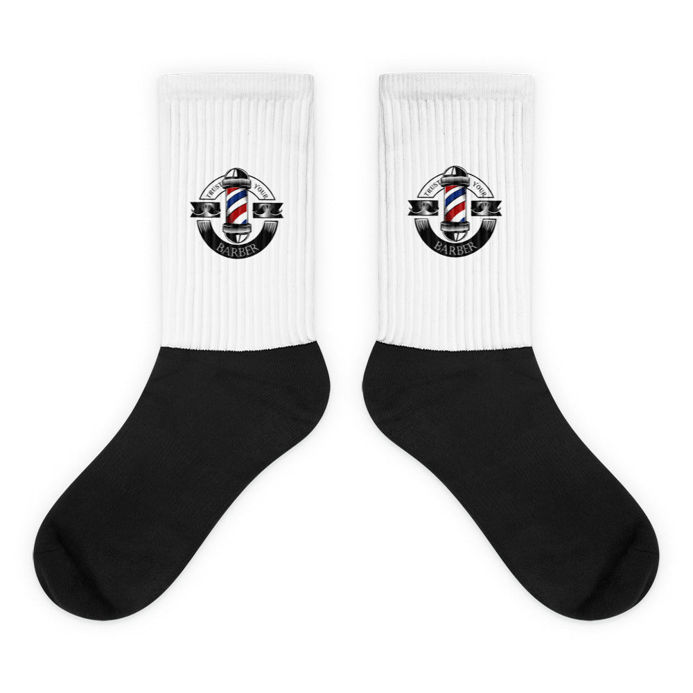 Trust your Barber Black Foot Sublimated Socks