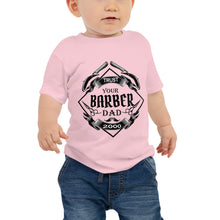 Load image into Gallery viewer, Trust your Barber Dad Bella + Canvas 3001B Baby Jersey Short Sleeve Tee with Tear Away Label